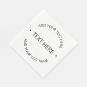 Eenvoudige moderne bewerkbare tekst | Wit & Zwart Servet (Hoek)