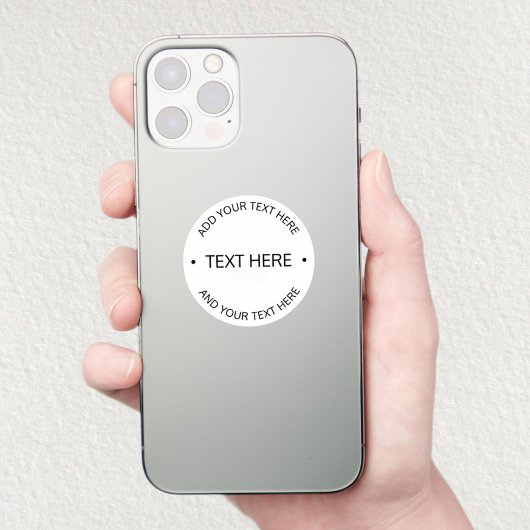 Eenvoudige moderne bewerkbare tekst | Wit & Zwart Sticker