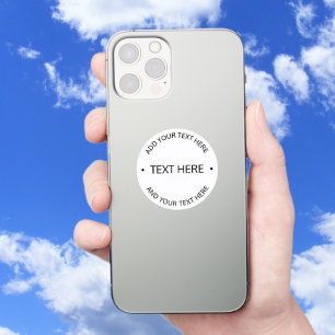 Eenvoudige moderne bewerkbare tekst Wit & Zwart Sticker