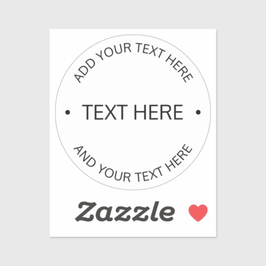 Eenvoudige moderne bewerkbare tekst | Wit & Zwart Sticker (Vel)