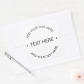 Eenvoudige moderne bewerkbare tekst | Wit & Zwart Vierkante Sticker (Envelop)