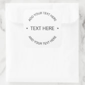 Eenvoudige moderne bewerkbare tekst | Wit & Zwart Vierkante Sticker (Tas)