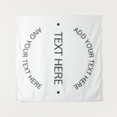 Eenvoudige moderne bewerkbare tekst | Wit & Zwart Wandkleed (Voorkant (horizontaal))