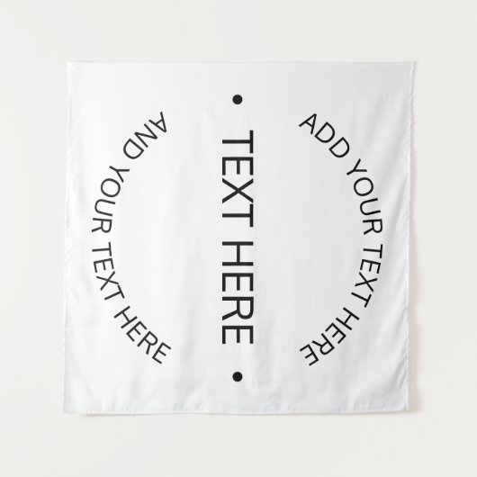 Eenvoudige moderne bewerkbare tekst | Wit & Zwart Wandkleed (Voorkant (horizontaal))