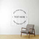Eenvoudige moderne bewerkbare tekst | Wit & Zwart Wandkleed (In situ)