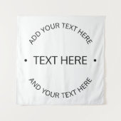 Eenvoudige moderne bewerkbare tekst | Wit & Zwart Wandkleed (Voorkant)