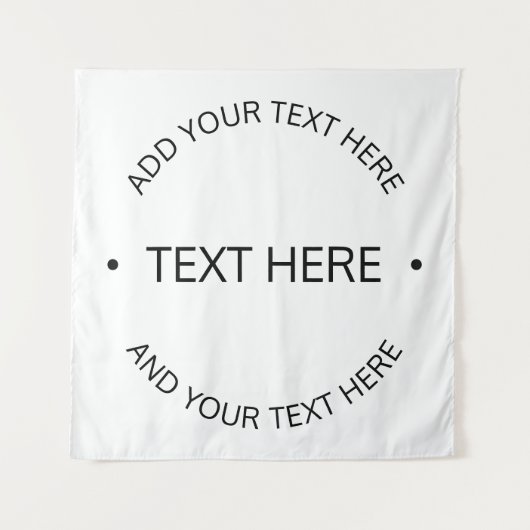 Eenvoudige moderne bewerkbare tekst | Wit & Zwart Wandkleed (Voorkant)