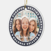 Eenvoudige, moderne BFF-foto voor iedereen Keramisch Ornament (Links)