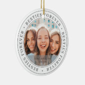Eenvoudige, moderne BFF-foto voor iedereen Keramisch Ornament (Rechts)