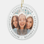 Eenvoudige, moderne BFF-foto voor iedereen Keramisch Ornament (Links)