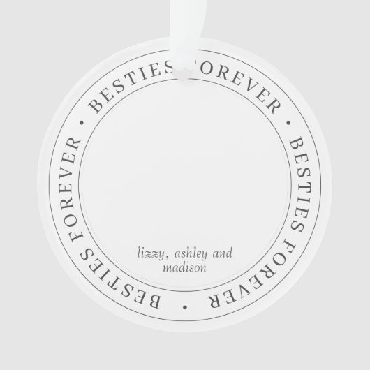 Eenvoudige, moderne BFF-foto voor iedereen Ornament (voorkant)