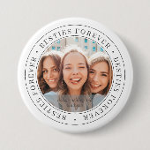 Eenvoudige, moderne BFF-foto voor iedereen Ronde Button 7,6 Cm (Voorkant)