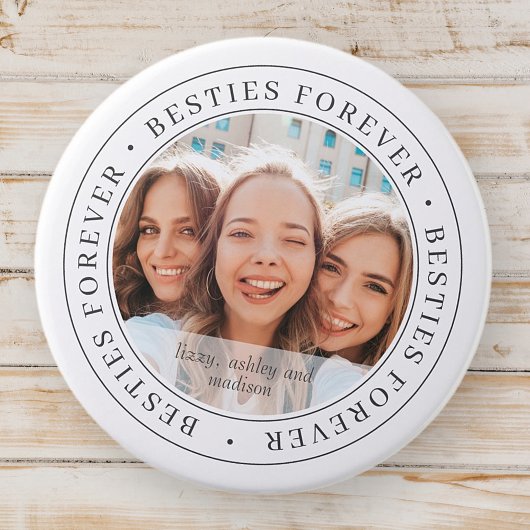 Eenvoudige, moderne BFF-foto voor iedereen Ronde Button 7,6 Cm