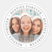 Eenvoudige, moderne BFF-foto voor iedereen Ronde Sticker (Voorkant)