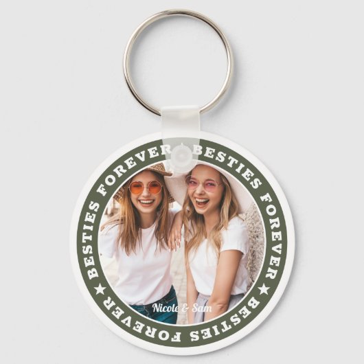 Eenvoudige, moderne BFF-foto voor iedereen Sleutelhanger (Voorkant)