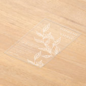 Eenvoudige moderne bladeren bruiloft acryl uitnodigingen (Laagn)