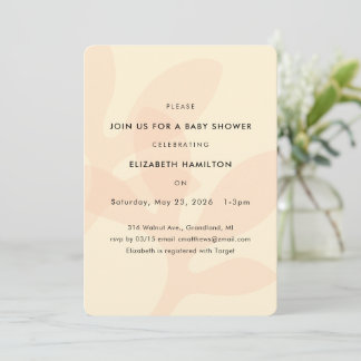 Eenvoudige moderne bladontwerp babyshower uitnodig kaart