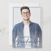 Eenvoudige, moderne, blauw Afstuderen van Navy Scr Kaart (Voorkant)