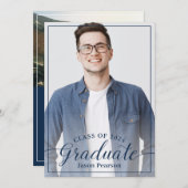 Eenvoudige, moderne, blauw Afstuderen van Navy Scr Kaart (Voorkant / Achterkant)