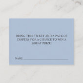 Eenvoudige, moderne, blauw Baby shower, dunne riff Informatiekaartje (Achterkant)