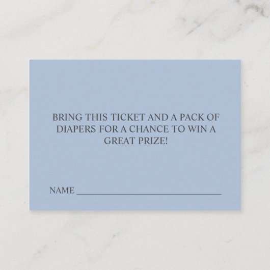 Eenvoudige, moderne, blauw Baby shower, dunne riff Informatiekaartje (Achterkant)