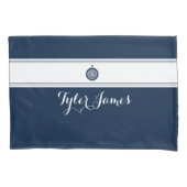 Eenvoudige moderne blauw kompas Nautical  Kussensloop (Voorkant-Links)