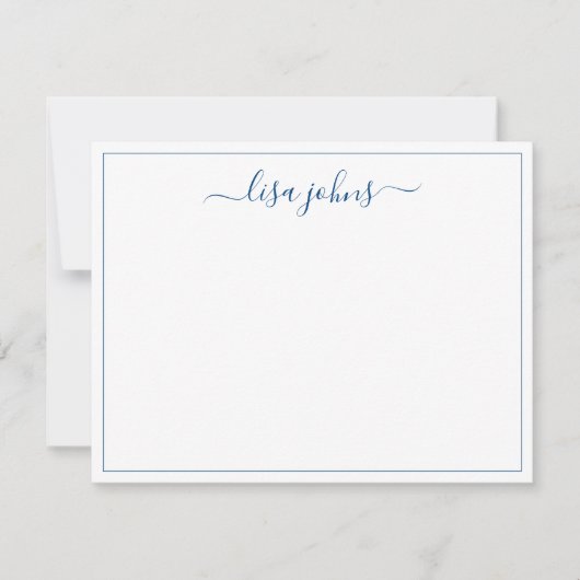 Eenvoudige, moderne, blauw-navigatiestandaard, fla notitiekaartje (Voorkant)