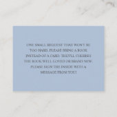 Eenvoudige, moderne, blauwe boeken voor Baby Informatiekaartje (Achterkant)