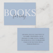 Eenvoudige, moderne, blauwe boeken voor Baby Informatiekaartje (Voorkant / Achterkant)