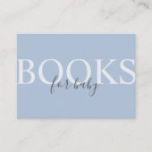 Eenvoudige, moderne, blauwe boeken voor Baby Informatiekaartje (Voorkant)