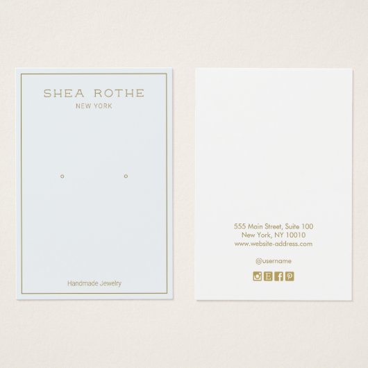 Eenvoudige, moderne, blauwe, draagbare Kaart (Voorkant /achterkant)