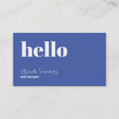 Eenvoudige, moderne blauwe en witte achtergrond visitekaartje (Voorkant)