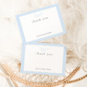 Eenvoudige moderne blauwe geplakte boog bedankkaart