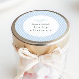 Eenvoudige moderne blauwe geplakte boog ronde sticker