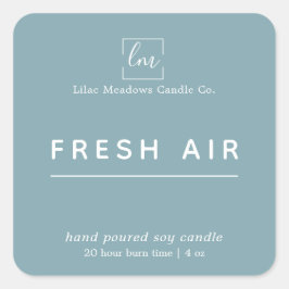 Eenvoudige, moderne blauwe Logo kaarsenvierkant Vierkante Sticker