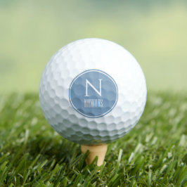 Eenvoudige moderne, blauwe monogram golfballen