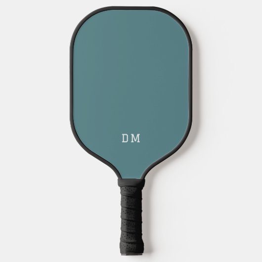 Eenvoudige Moderne Blauwe Monogram Initialen Pickleball Paddle (Voorkant)