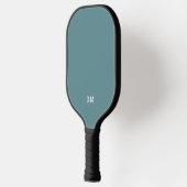 Eenvoudige Moderne Blauwe Monogram Initialen Pickleball Paddle (Links)