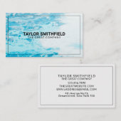 Eenvoudige, moderne, blauwe oceaan visitekaartje (Voorkant / Achterkant)