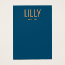 Eenvoudige, moderne, blauwe oorenkaart visitekaartje