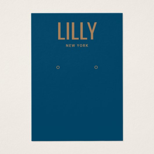 Eenvoudige, moderne, blauwe oorenkaart visitekaartje (Voorkant)