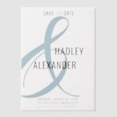 Eenvoudige moderne blauwe overlay bruiloft Save th Vellum Uitnodigingen (Voorkant)