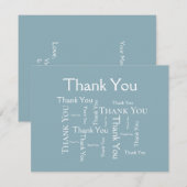 Eenvoudige moderne blauwe typografie bedankkaart (Voorkant / Achterkant)