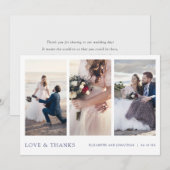 Eenvoudige Moderne Blauwe Typografie Multi Photo W Bedankkaart (Voorkant / Achterkant)