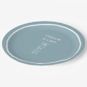 Eenvoudige, moderne blauwe typografie papieren bordje (Gekanteld)