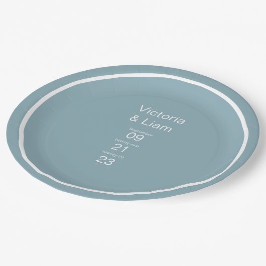 Eenvoudige, moderne blauwe typografie papieren bordje (Gekanteld)