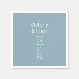 Eenvoudige, moderne blauwe typografie servet