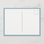 Eenvoudige moderne blauwe typografie Sparen de Dat Aankondigingskaart (Achterkant)