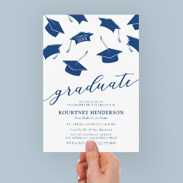 Eenvoudige Moderne Blauwe Uitnodigingen voor Afslu