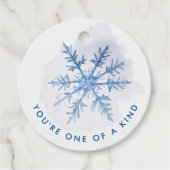 Eenvoudige Moderne Blauwe Waterverf van de Kerstmi Bedankjes Labels (Voorkant)